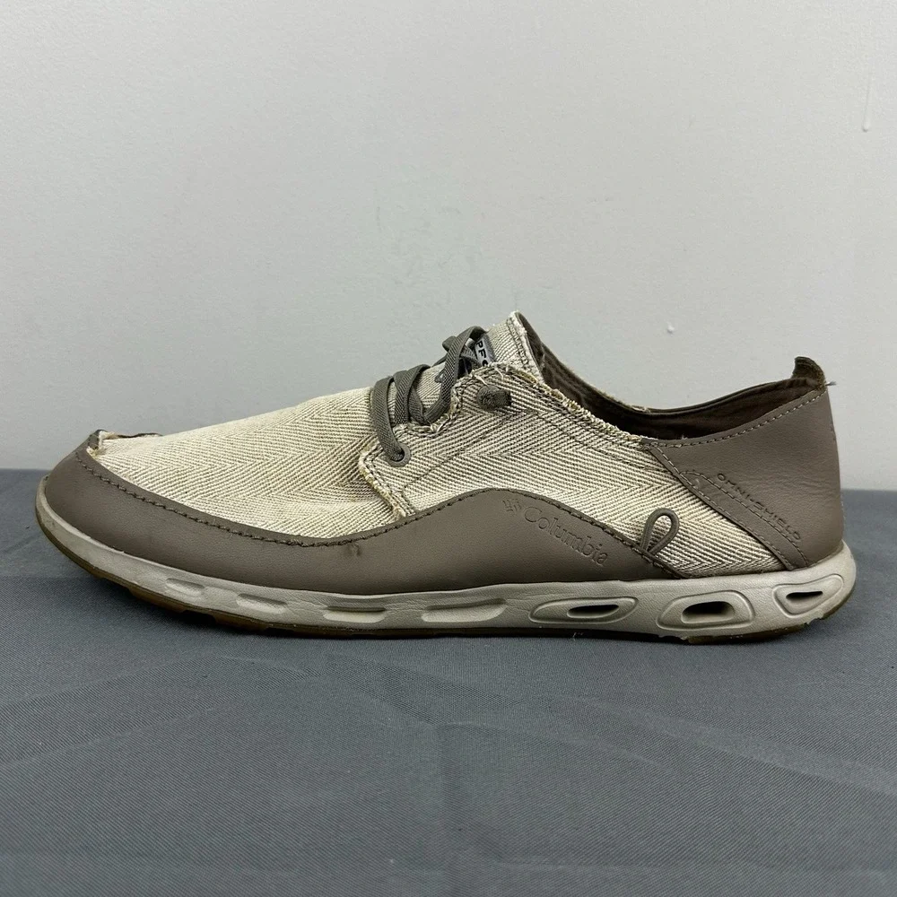 Columbia Bahama Vent PFG Laced Boat Deck Shoes Mens 15 Tan Beige